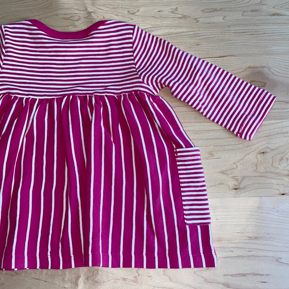 Hanna Andersson Swing into Spring Dress 6-12 months 💕 Pink Striped Dress - Picture 7 of 7